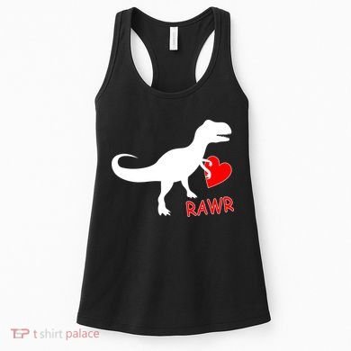 T-Rex Rawr Heart Dinosaur Valentine's Day Women's Tank Top