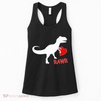 T-Rex Rawr Heart Dinosaur Valentine's Day Women's Tank Top thumb 0