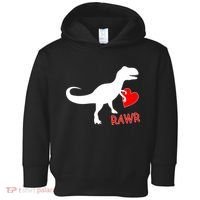 T-Rex Rawr Heart Dinosaur Valentine's Day Toddler Hoodie thumb 0