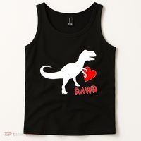 T-Rex Rawr Heart Dinosaur Valentine's Day Tank Top thumb 2