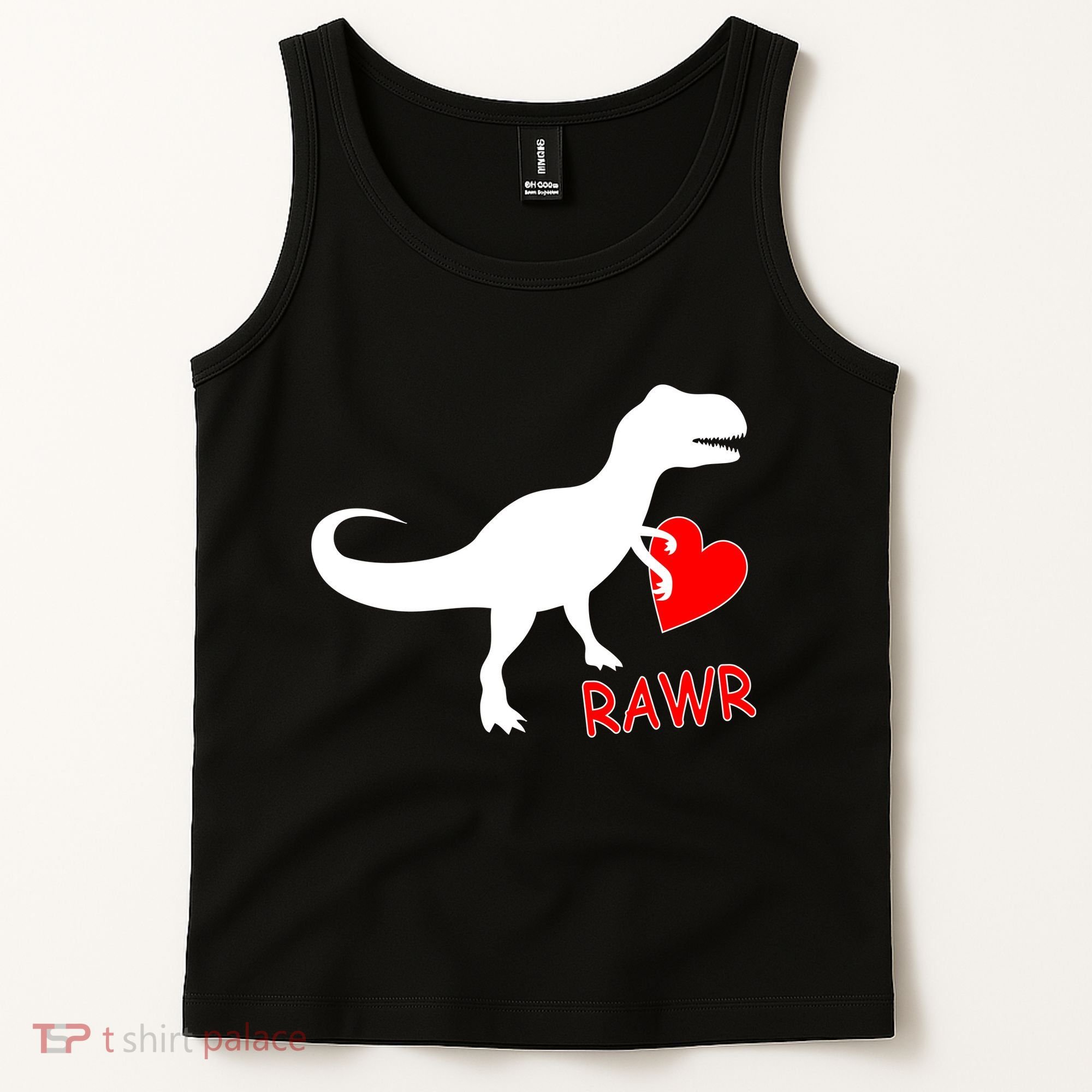 T-Rex Rawr Heart Dinosaur Valentine's Day Tank Top