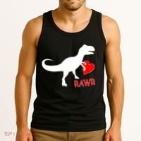 T-Rex Rawr Heart Dinosaur Valentine's Day Tank Top thumb 3