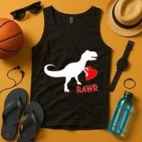 T-Rex Rawr Heart Dinosaur Valentine's Day Tank Top thumb 4