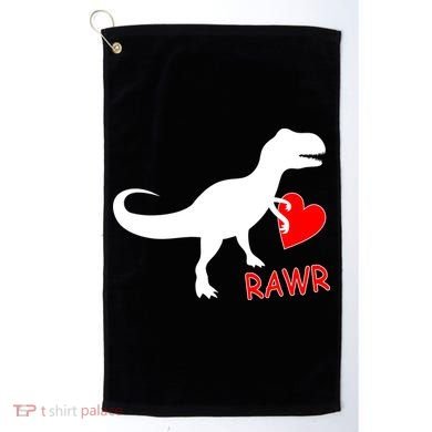 T-Rex Rawr Heart Dinosaur Valentine's Day Golf Towel