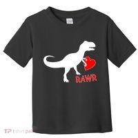 T-Rex Rawr Heart Dinosaur Valentine's Day Toddler T-Shirt thumb 0