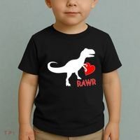 T-Rex Rawr Heart Dinosaur Valentine's Day Toddler T-Shirt thumb 2
