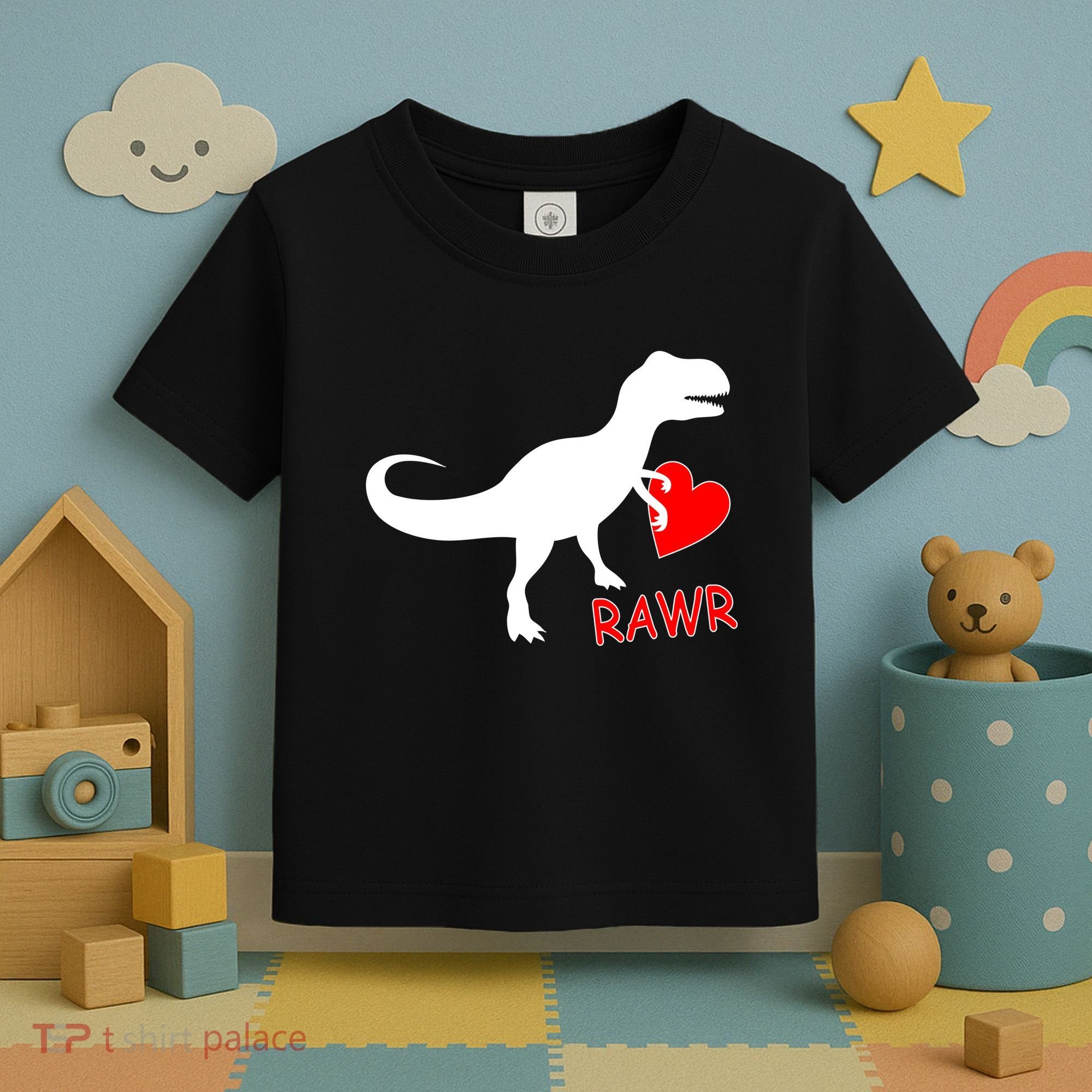T-Rex Rawr Heart Dinosaur Valentine's Day Toddler T-Shirt