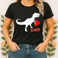 T-Rex Rawr Heart Dinosaur Valentine's Day Women's T-Shirt thumb 2