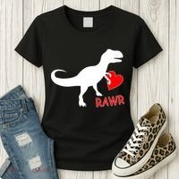 T-Rex Rawr Heart Dinosaur Valentine's Day Women's T-Shirt thumb 3