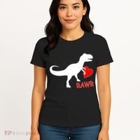 T-Rex Rawr Heart Dinosaur Valentine's Day Women's T-Shirt thumb 4