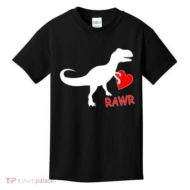 T-Rex Rawr Heart Dinosaur Valentine's Day Kids T-Shirt