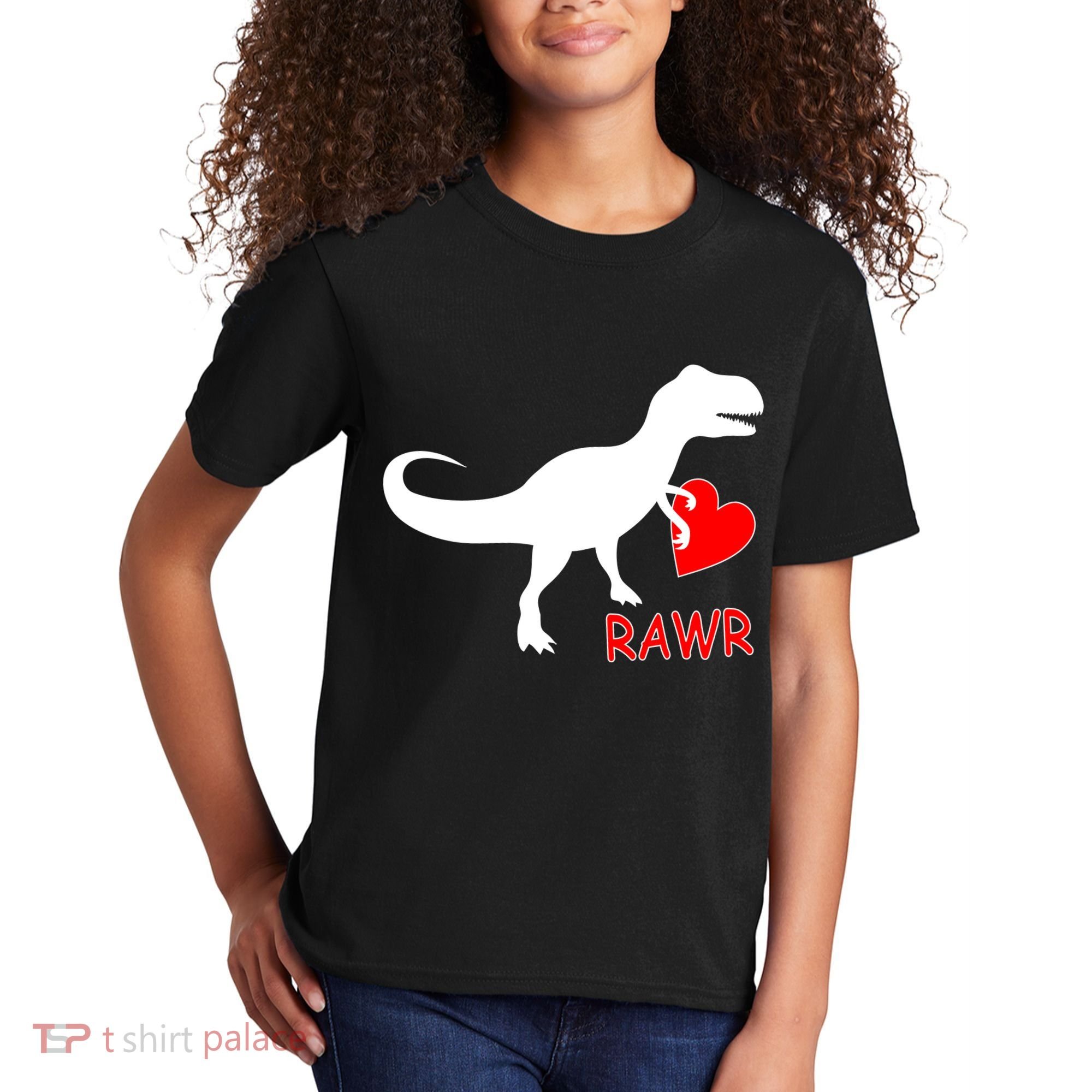 T-Rex Rawr Heart Dinosaur Valentine's Day Kids T-Shirt