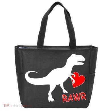 T-Rex Rawr Heart Dinosaur Valentine's Day Tote Bag
