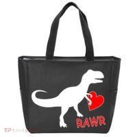 T-Rex Rawr Heart Dinosaur Valentine's Day Tote Bag thumb 0
