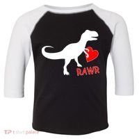 T-Rex Rawr Heart Dinosaur Valentine's Day Toddler Fine Jersey T-Shirt thumb 0