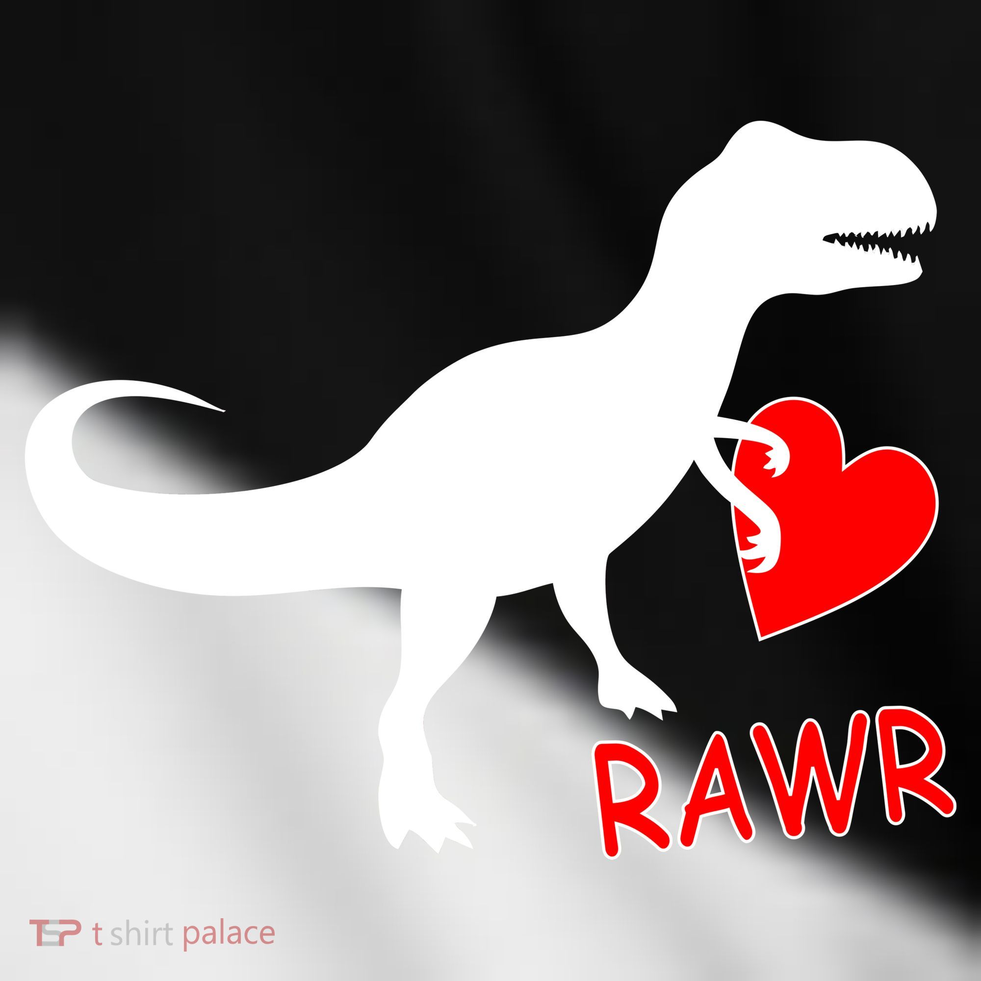 T-Rex Rawr Heart Dinosaur Valentine's Day Toddler Fine Jersey T-Shirt