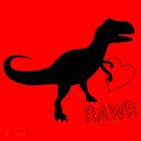 T-Rex Rawr Heart Dinosaur Valentine's Day Santa Hat thumb 1