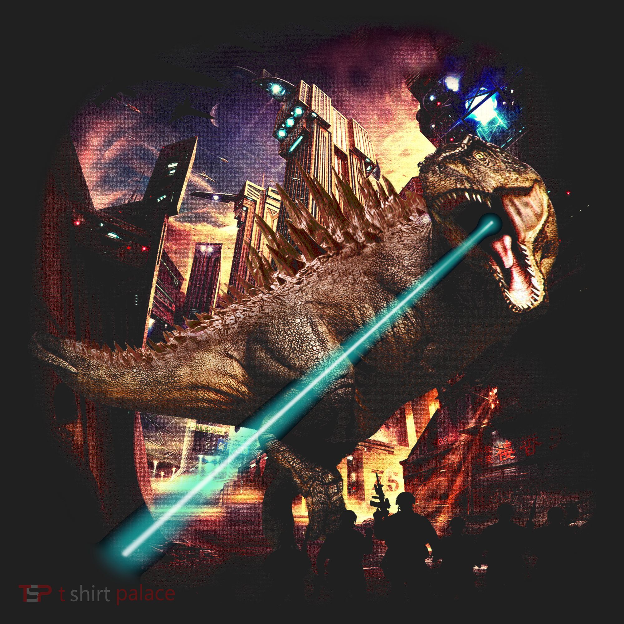 T-Rex Rexzilla Lazer Burning City Women's Sweatshirt