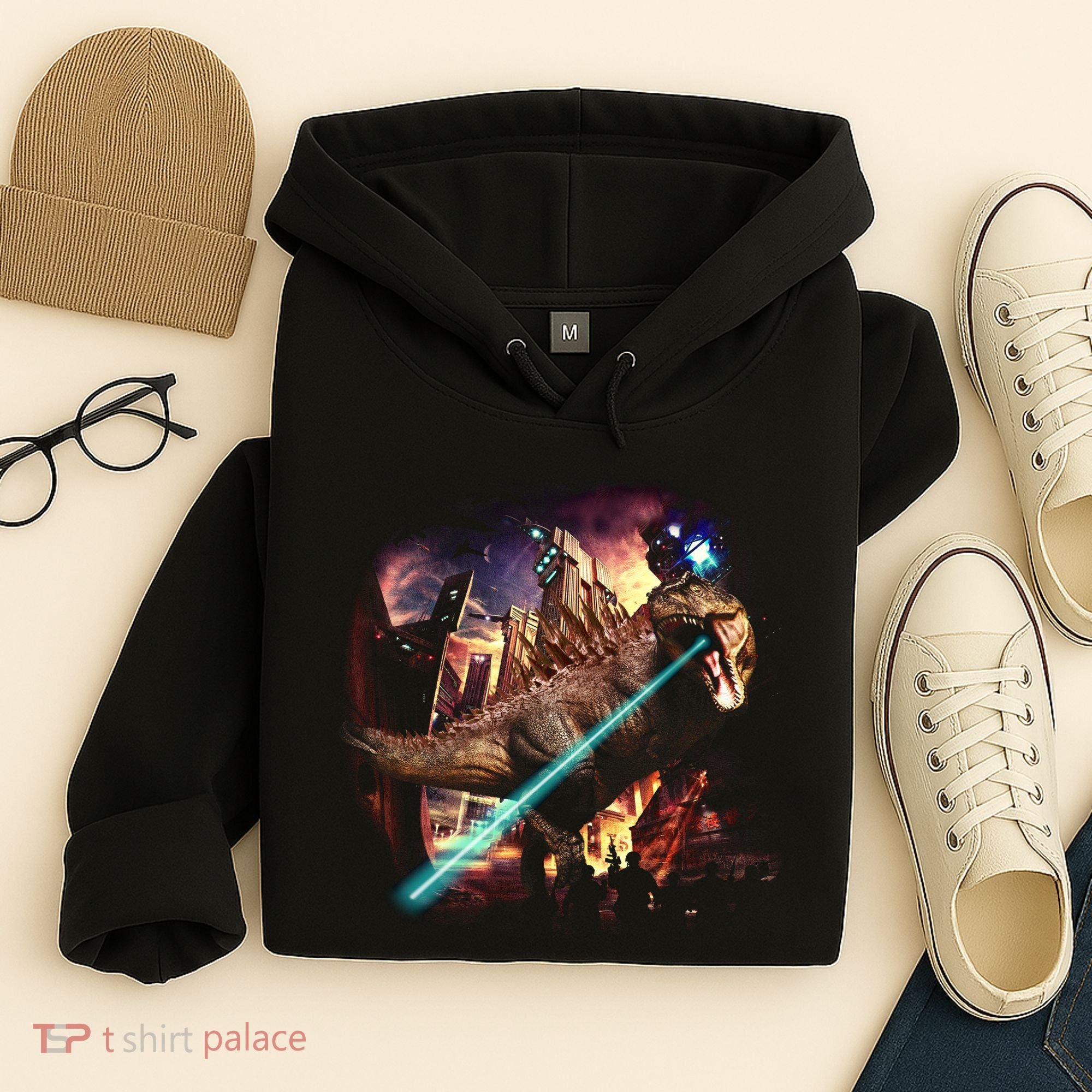 T-Rex Rexzilla Lazer Burning City Hoodie