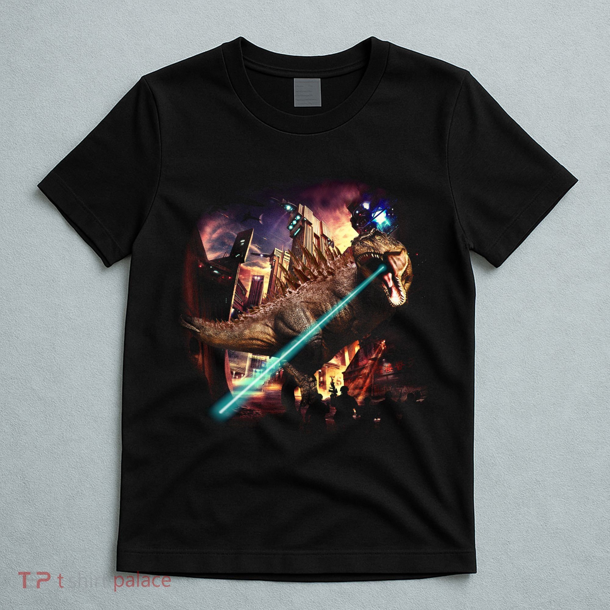 T-Rex Rexzilla Lazer Burning City T-Shirt