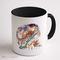 T-Rex Rexzilla Lazer Burning City Coffee Mug thumb 1