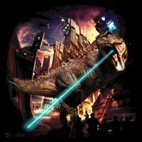 T-Rex Rexzilla Lazer Burning City Coffee Mug thumb 5