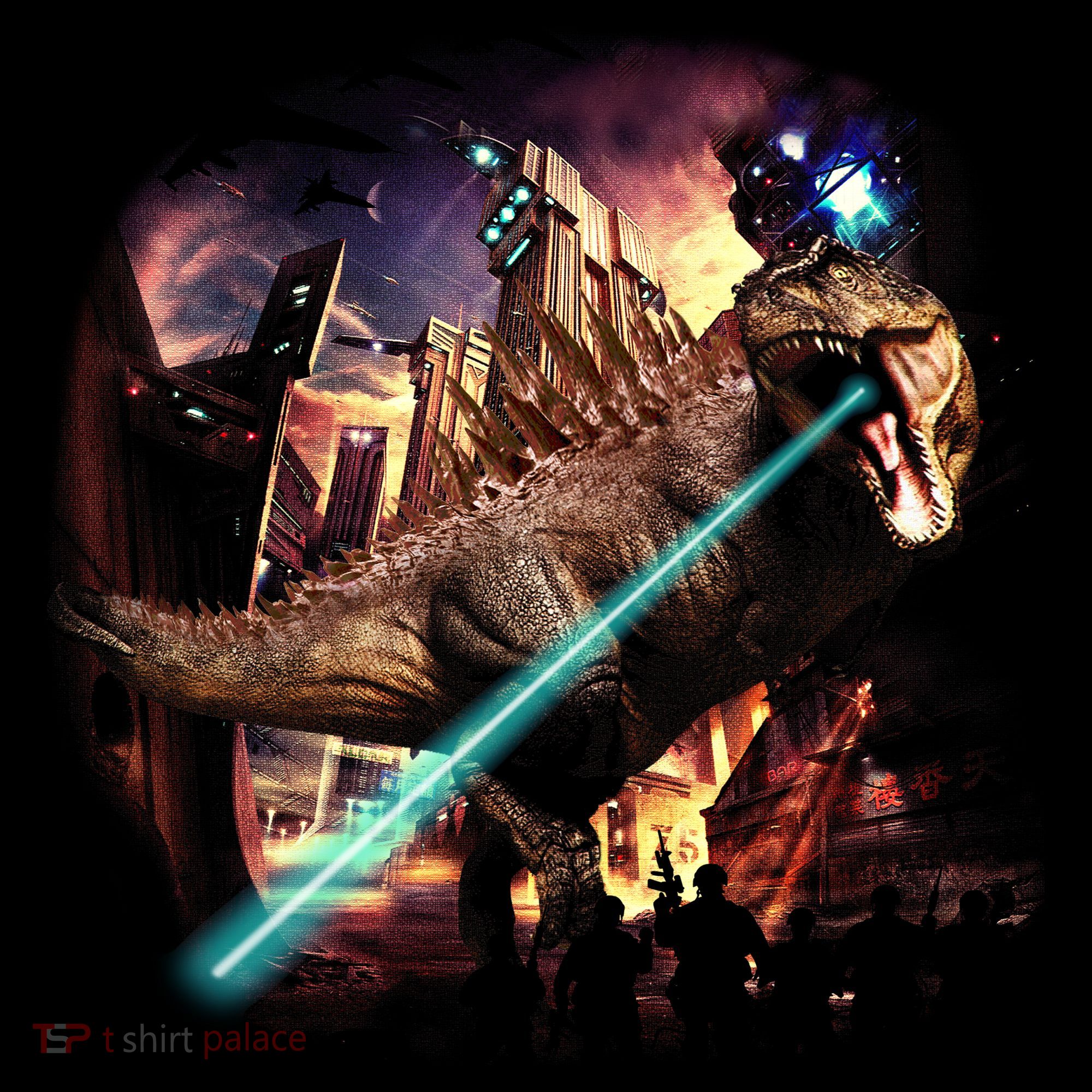 T-Rex Rexzilla Lazer Burning City Coffee Mug
