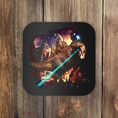T-Rex Rexzilla Lazer Burning City Coaster