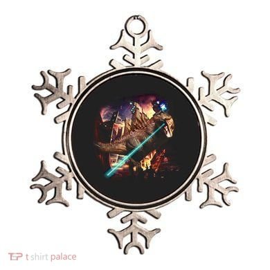 T-Rex Rexzilla Lazer Burning City Ornament