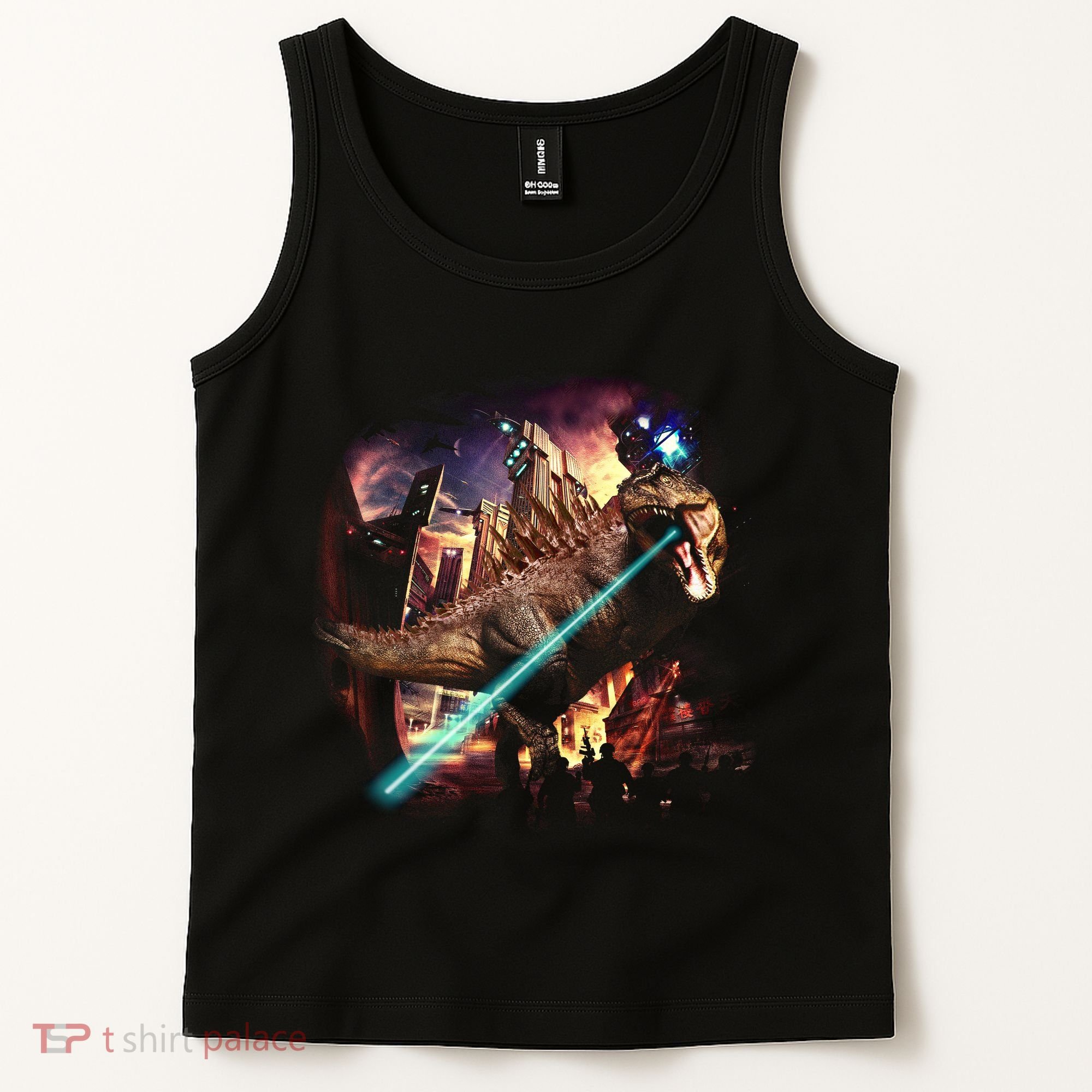 T-Rex Rexzilla Lazer Burning City Tank Top