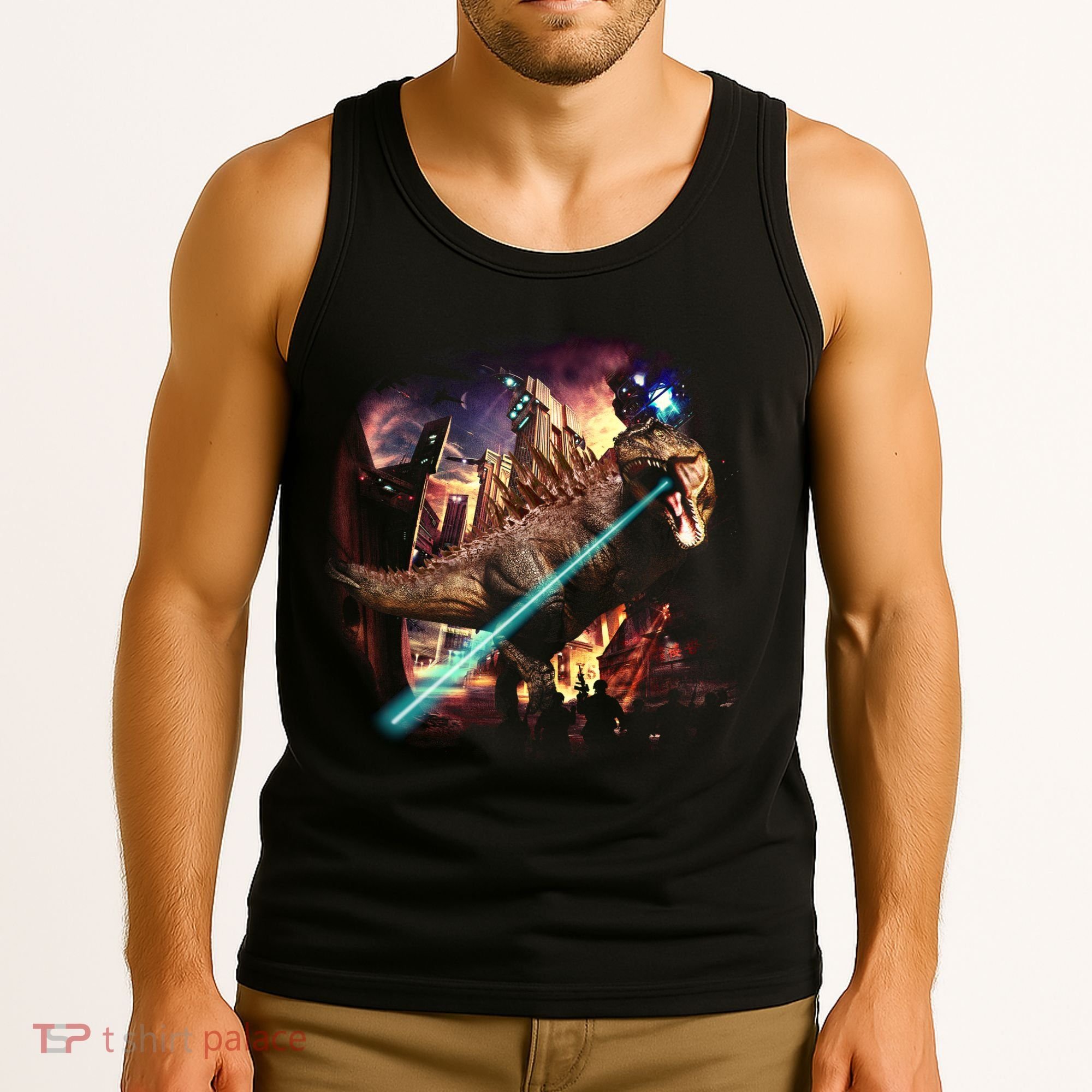 T-Rex Rexzilla Lazer Burning City Tank Top