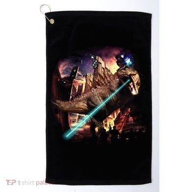 T-Rex Rexzilla Lazer Burning City Golf Towel