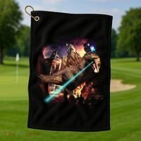 T-Rex Rexzilla Lazer Burning City Golf Towel thumb 1