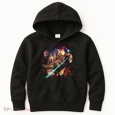 T-Rex Rexzilla Lazer Burning City Kids Hoodie