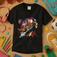 T-Rex Rexzilla Lazer Burning City Kids T-Shirt thumb 3