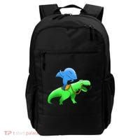 T-Rex Riding A Shark Backpack thumb 0