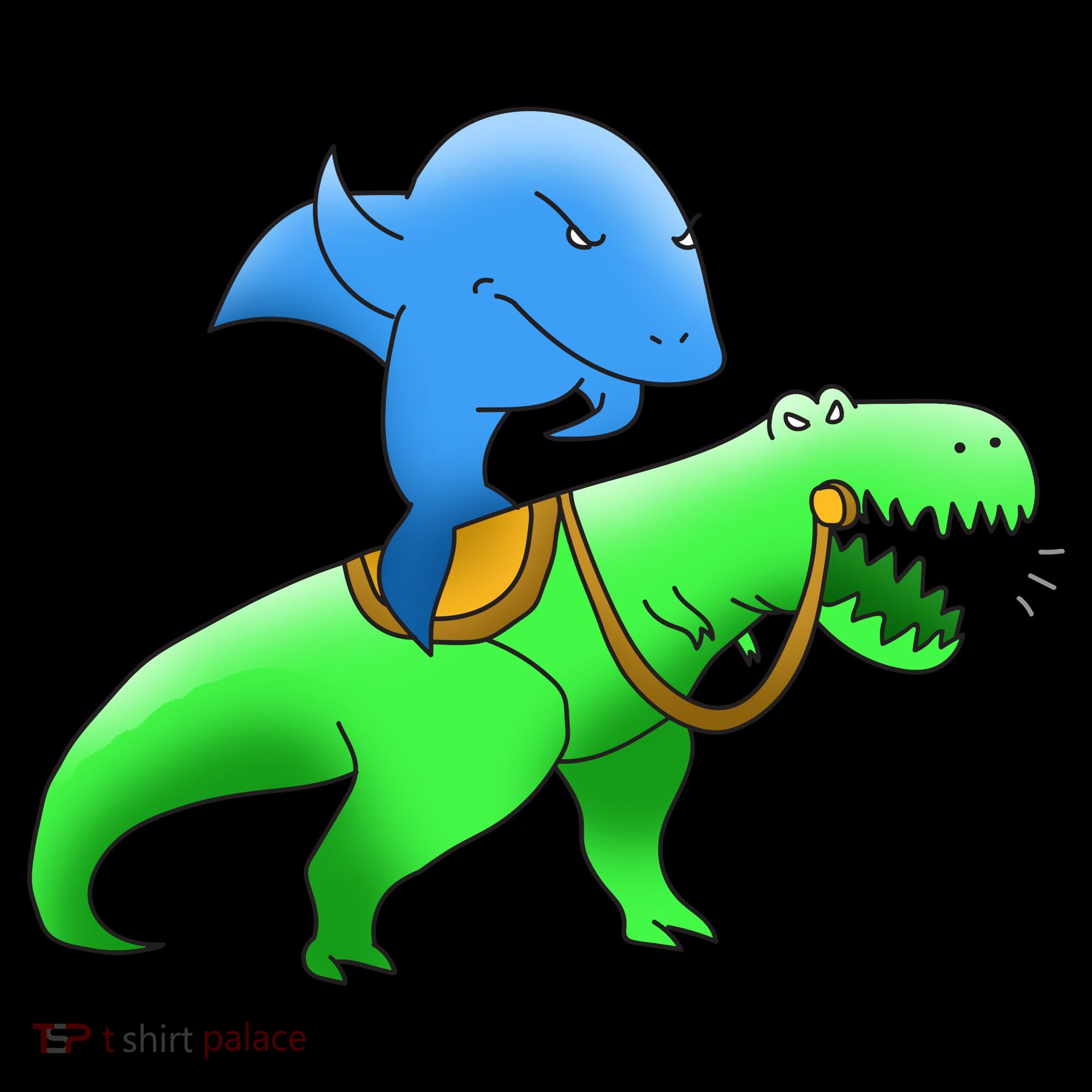 T-Rex Riding A Shark Backpack