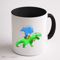T-Rex Riding A Shark Coffee Mug thumb 1