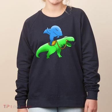 T-Rex Riding A Shark Women's Sweatshirt