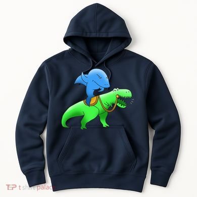 T-Rex Riding A Shark Hoodie