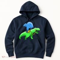 T-Rex Riding A Shark Hoodie thumb 0
