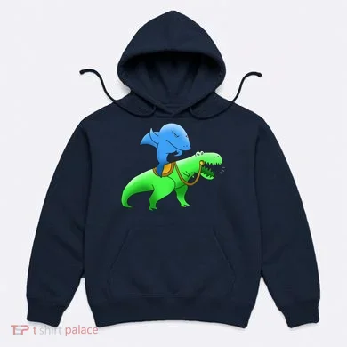 T-Rex Riding A Shark Hoodie