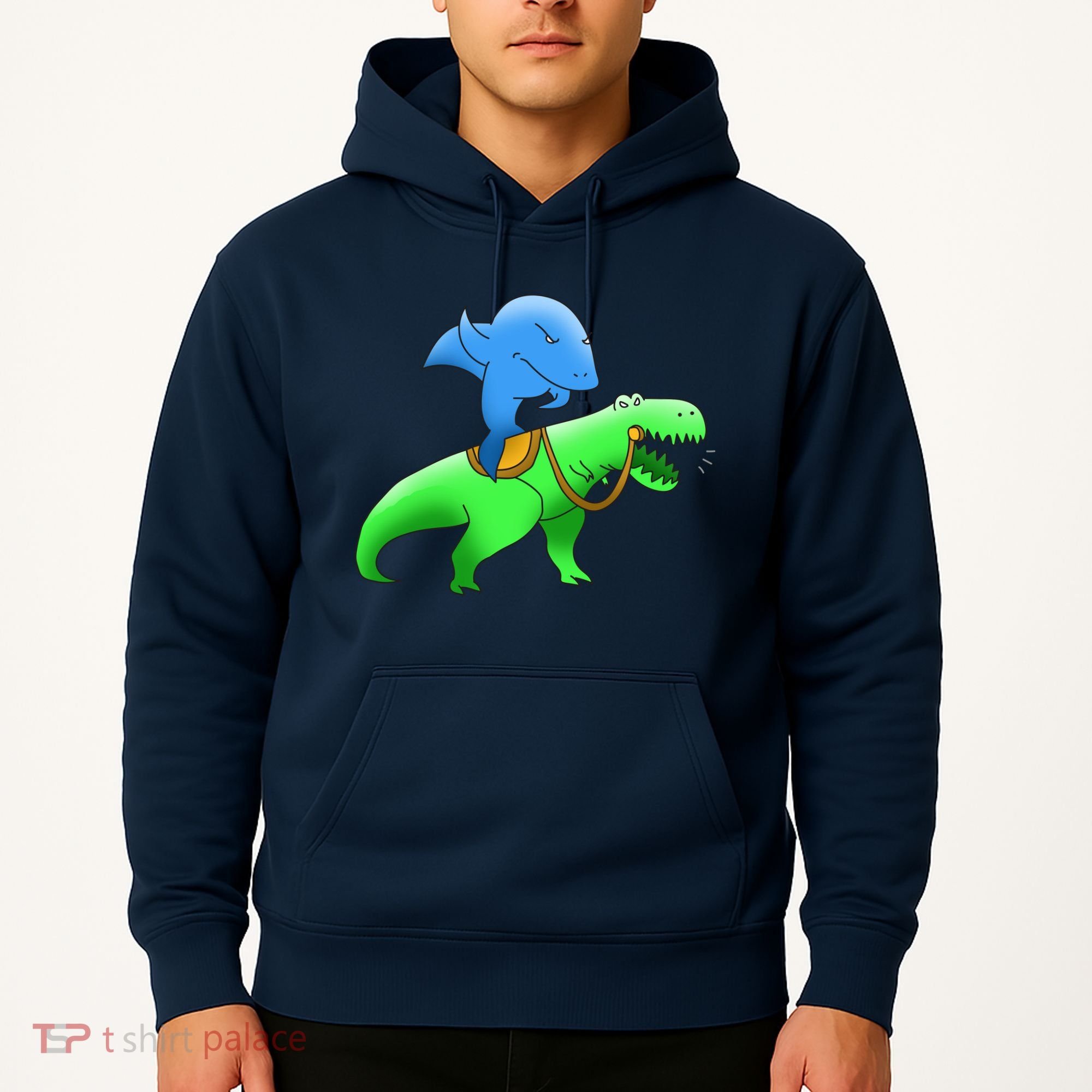 T-Rex Riding A Shark Hoodie