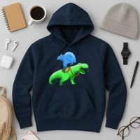 T-Rex Riding A Shark Hoodie thumb 3