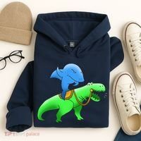T-Rex Riding A Shark Hoodie thumb 4