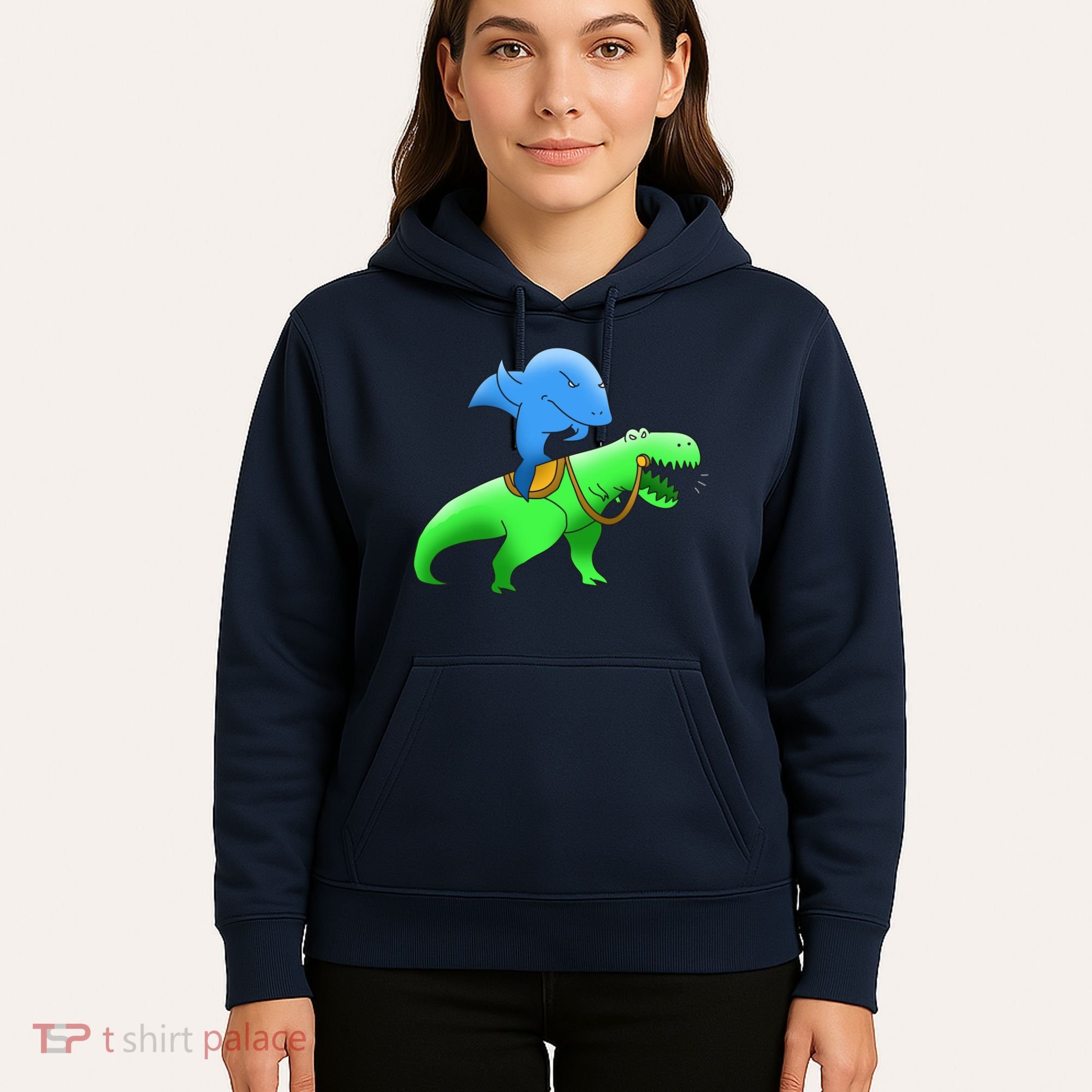 T-Rex Riding A Shark Hoodie