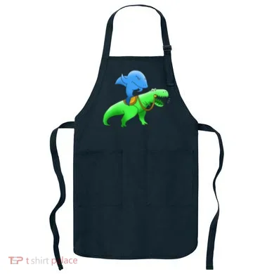 T-Rex Riding A Shark Apron