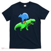 T-Rex Riding A Shark T-Shirt thumb 0