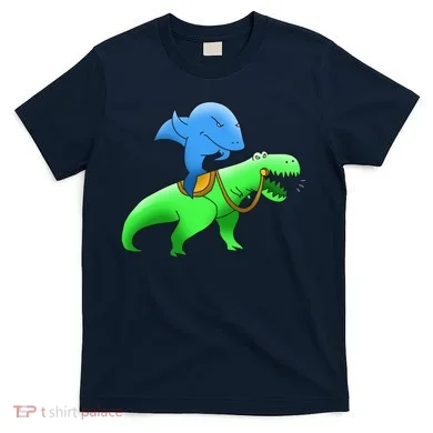 T-Rex Riding A Shark T-Shirt