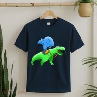 T-Rex Riding A Shark T-Shirt thumb 2